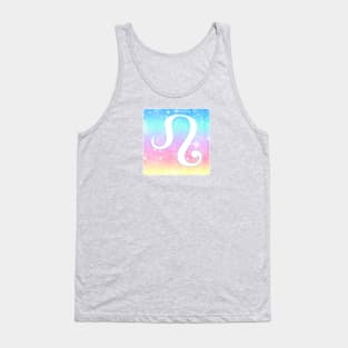 Leo Horoscope Zodiac Unicorn Sparkle Square Monogram Tank Top